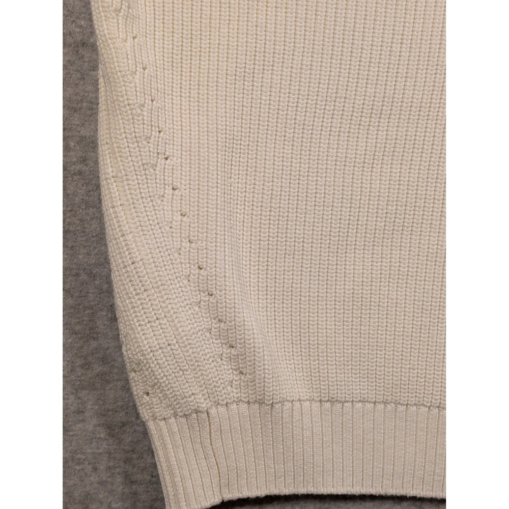 Tommy Bahama Women's Ivory V Neck Knit Sweater Oversize Dolman Coastal Vacay  XL - Picture 5 of 16